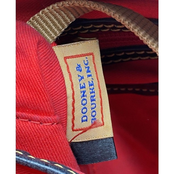Dooney & Bourke Shoulder Bag Black with Leather Trim Nylon Red Lining Authentic - Picture 9 of 10